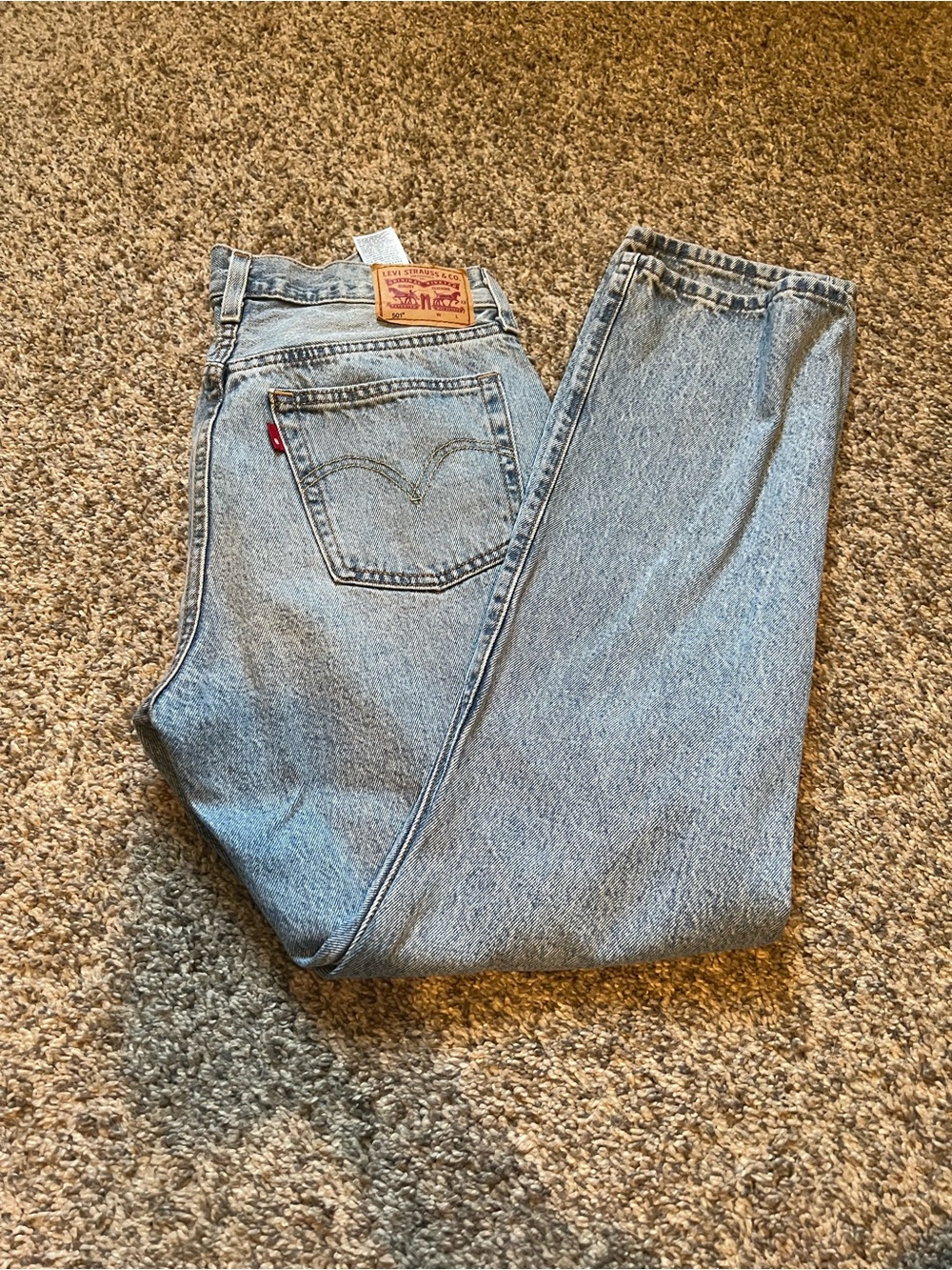 Levi's 501 Straight Jeans With Destructed Knees